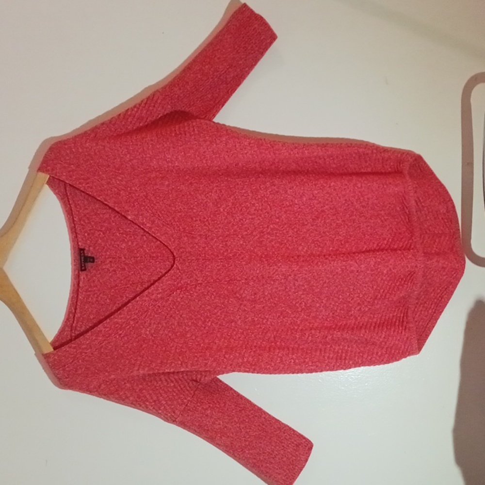 Women's Coral V Neck Sweater